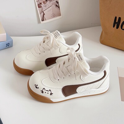 女童鞋子春季2026新款中大童运动鞋透气软底休闲小白鞋女孩德训鞋