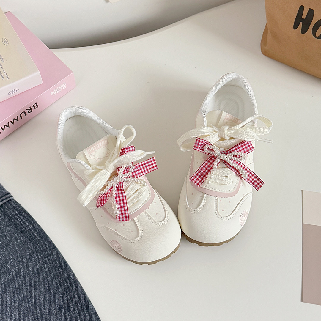 女童鞋子春款2026新款中大童女孩百搭休闲运动鞋透气软底德训鞋