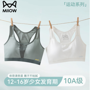 猫人少女初中女生内衣发育期固定杯高中生运动防震背心女大童文胸