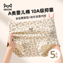 猫人纯棉内裤 女士高腰收腹小平角收腹四角全棉抗菌裆女生三角裤