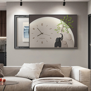 电表箱装饰画2025新款带钟表配电箱电闸盒遮挡挂画电源开关盒壁画