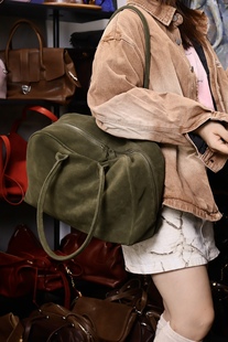 独行野兽头层反绒牛皮真皮大托特包维多利亚电脑包公文包