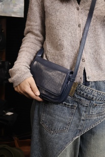 独行野兽头层植鞣牛皮真皮手机包女新款时尚百搭迷你斜挎包腰包