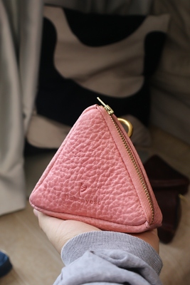 独行野兽原创设计头层牛皮真皮三角包卡包耳机包收纳包零钱包