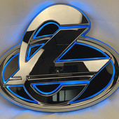 东风柳汽乘龙H5 饰 H7发光车标LED灯标驾驶室车头带灯圆标志LOGO装