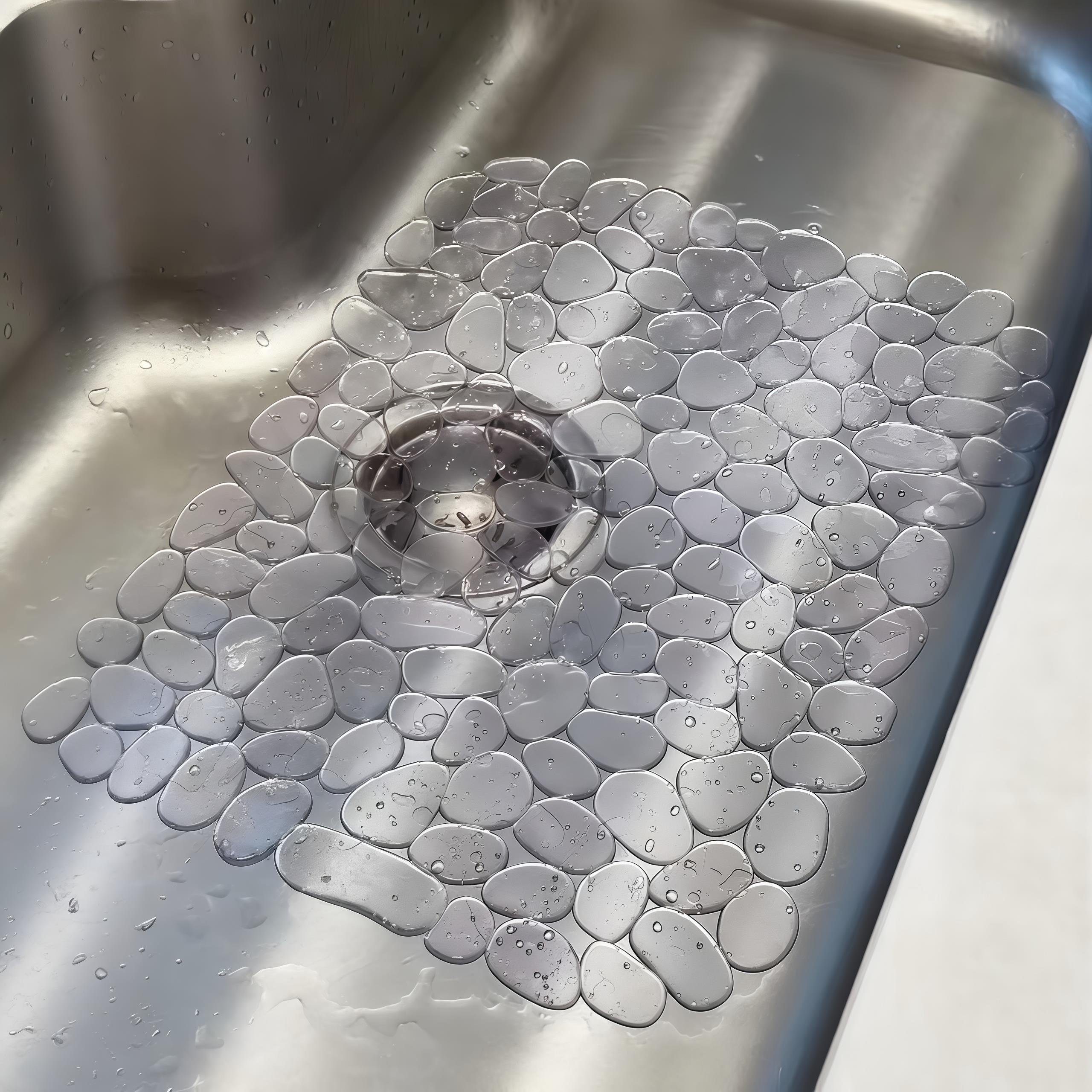 鹅卵石水槽沥水垫家用厨房洗碗防滑垫餐具排水垫果蔬垫pvc水槽垫