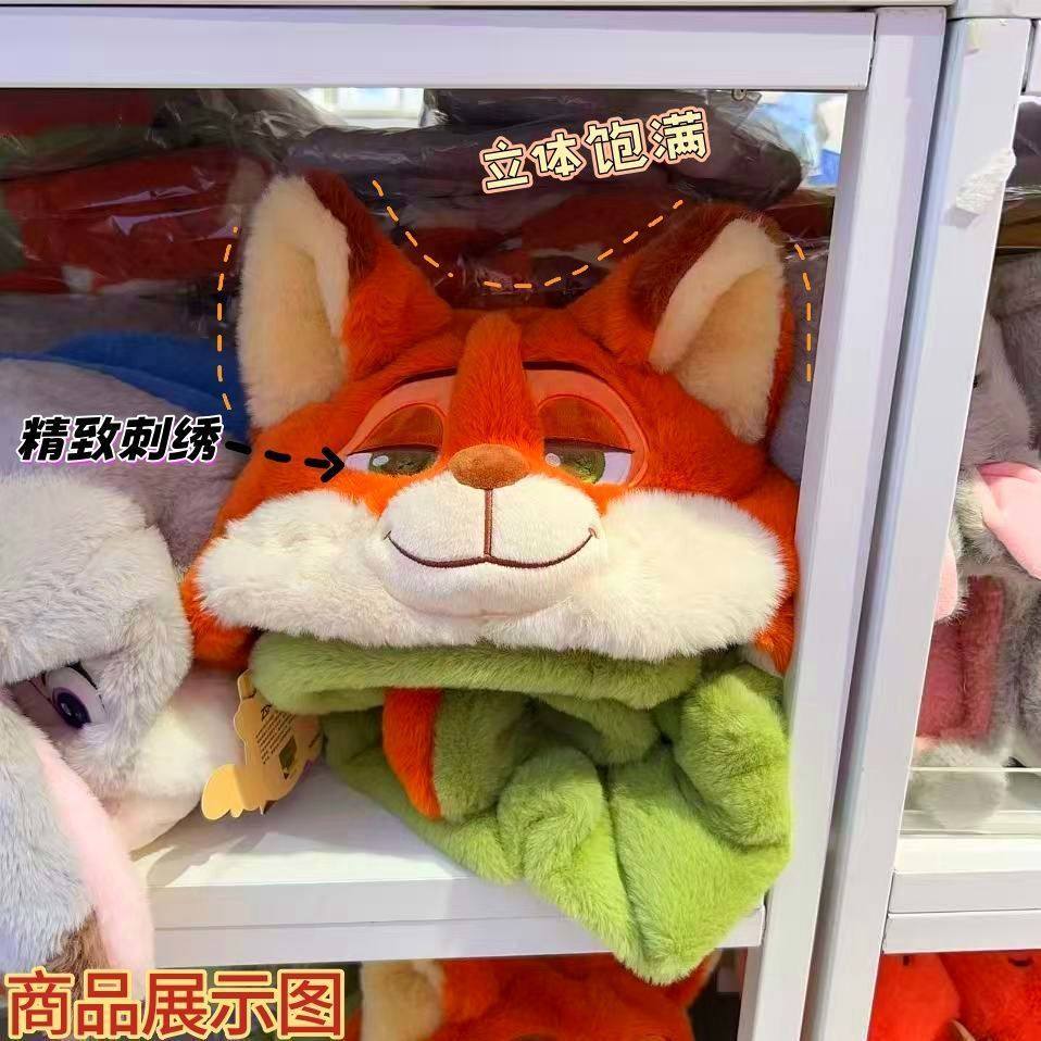 疯狂动物城帽子围巾一体疯狂动物城同款连帽围巾三合一保暖软萌可