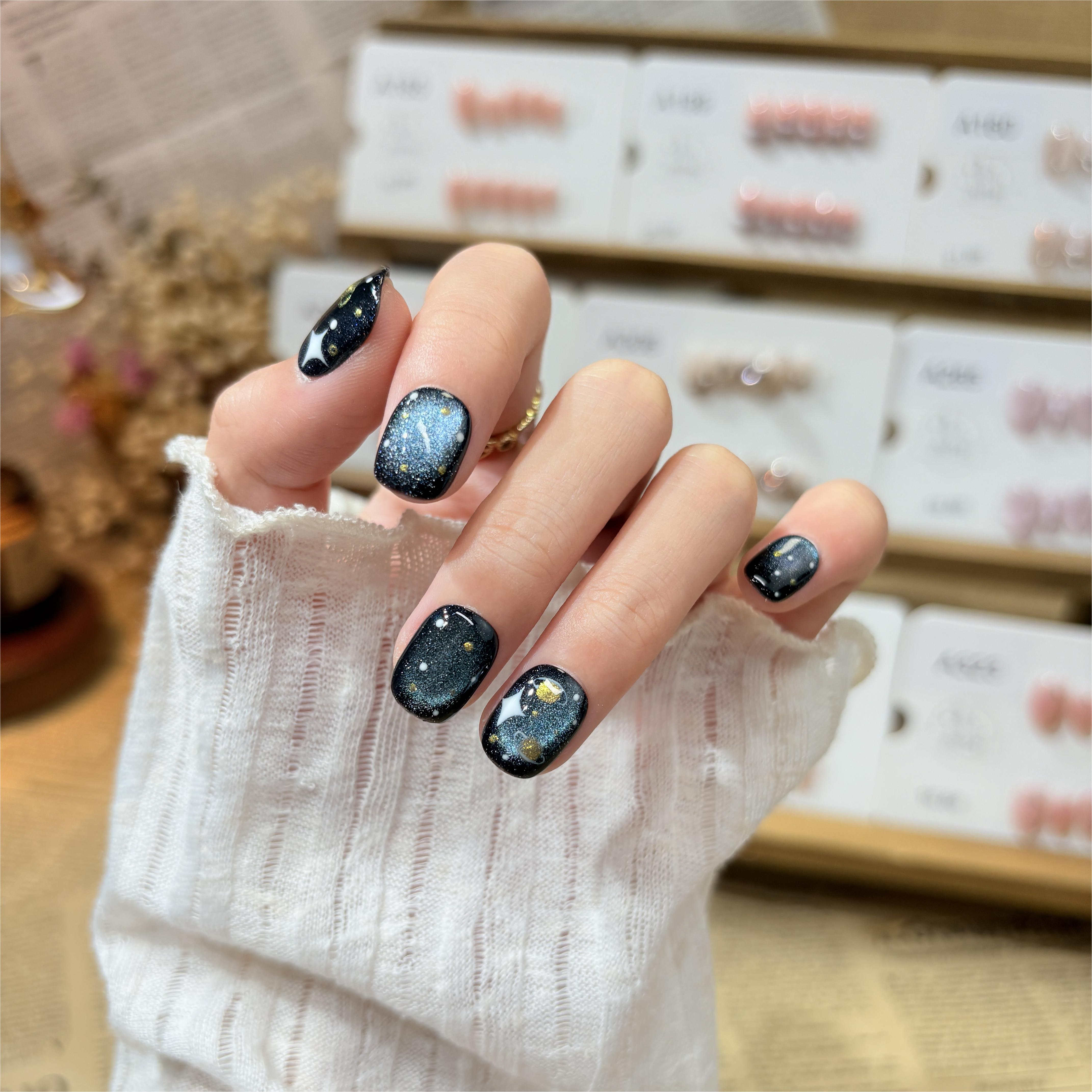甲娘子纯手工穿戴甲爆闪星空显白