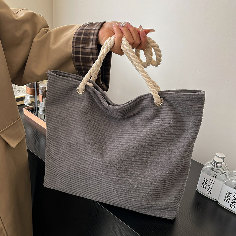 帆布包女加厚麻绳空白手绘包手工DIY帆布包大容量纯色帆布包