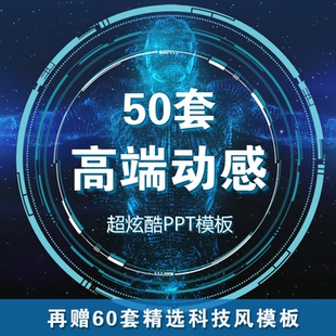 PPT模板3D炫酷动态高端科技感简约动画大气工作汇报商务PPT模板