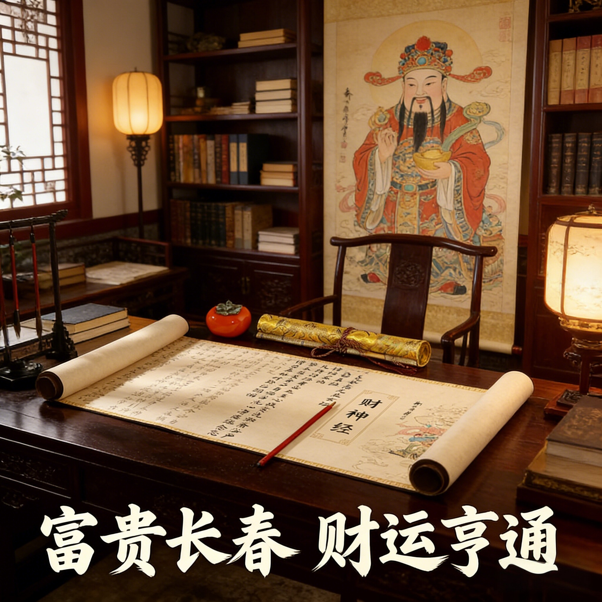 财神经玄坛赵大元帅卷轴小楷临摹字帖长卷毛笔描红练字贴宣纸手写卷轴装裱传统书法用品字帖