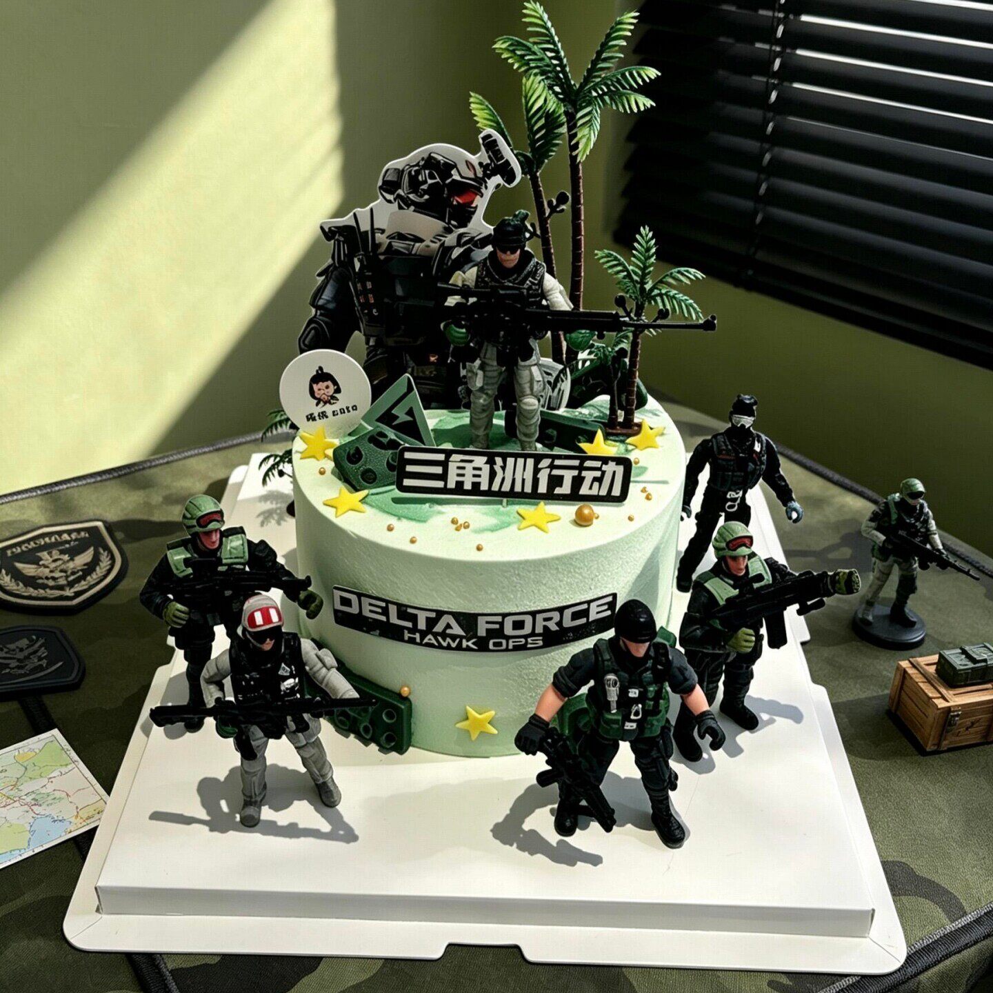 网红三角洲暗区突围游戏蛋糕装饰品摆件男孩生日特种兵烘焙装扮