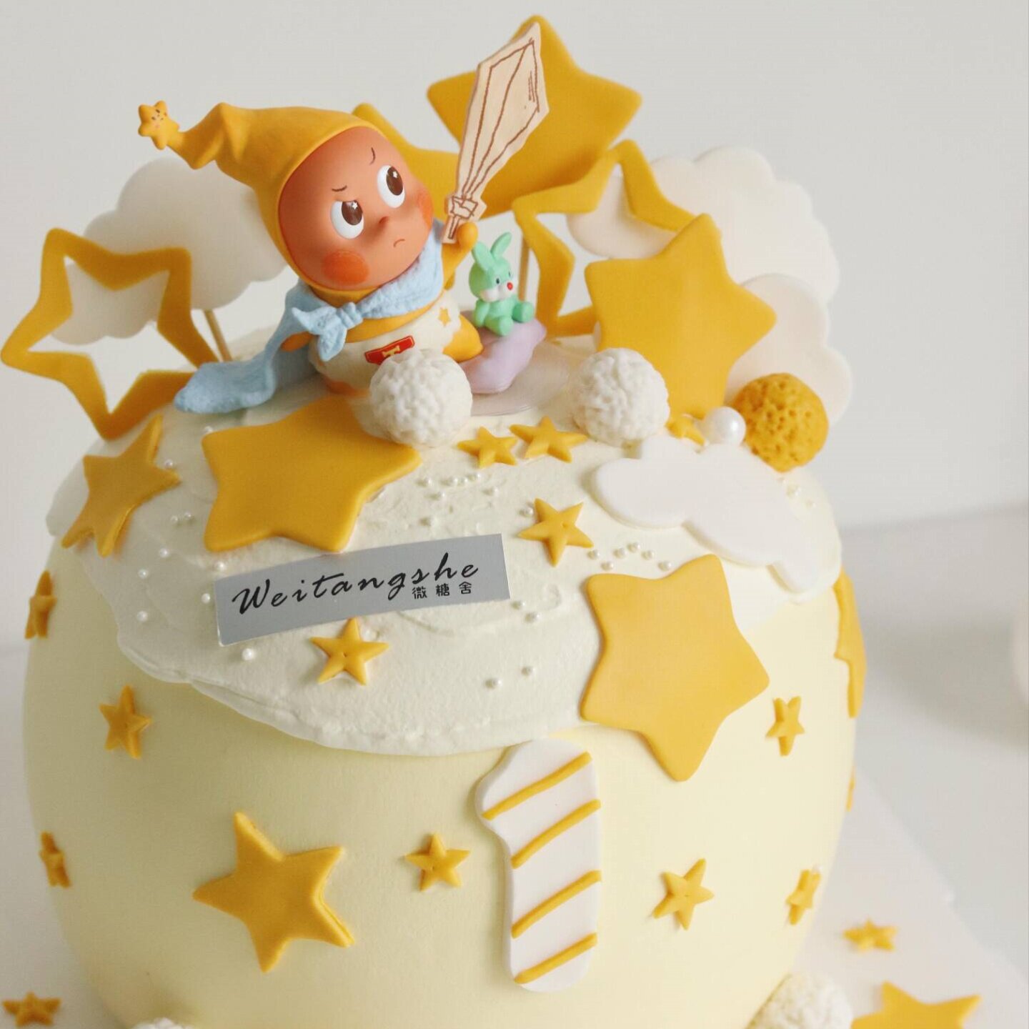 网红蜡烛星星人蛋糕装饰摆件多色小球儿童小孩生日烘焙甜品配件