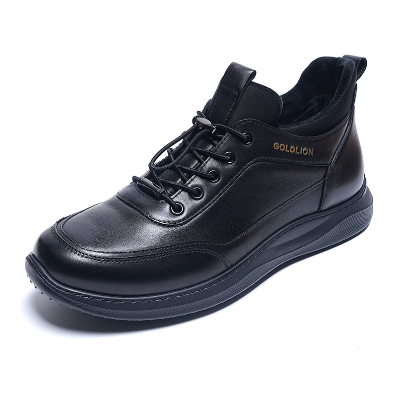 金利来男鞋2024秋季新款专柜正品大码加绒真皮运动休闲皮鞋男45码