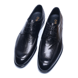 金利来男鞋2025春季新款专柜正品手抓纹半皮底系带商务正装皮鞋男