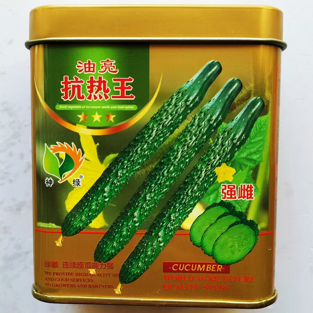 油亮抗热王强雌黄瓜种子一叶一瓜绿皮绿瓤黄瓜种籽农家春夏秋季播
