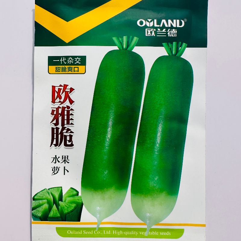 欧雅脆水果萝卜种子青皮绿肉脆甜多汁杂交青萝卜种籽农家秋季播种