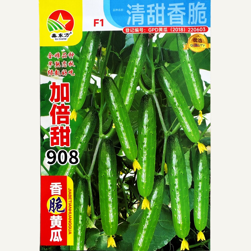加倍甜908黄瓜种子早熟高产全雌绿瓤甜脆水果黄瓜种籽农家春秋播