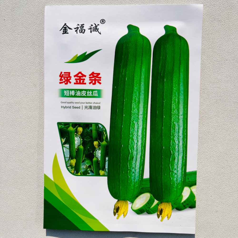 绿金条短棒油皮丝瓜种子高产早熟香味浓油亮丝瓜种籽南北方春秋播