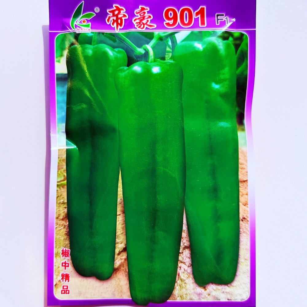 帝豪901大果早熟牛角椒种子抗病高产杂交辣椒种籽南北方春秋季播