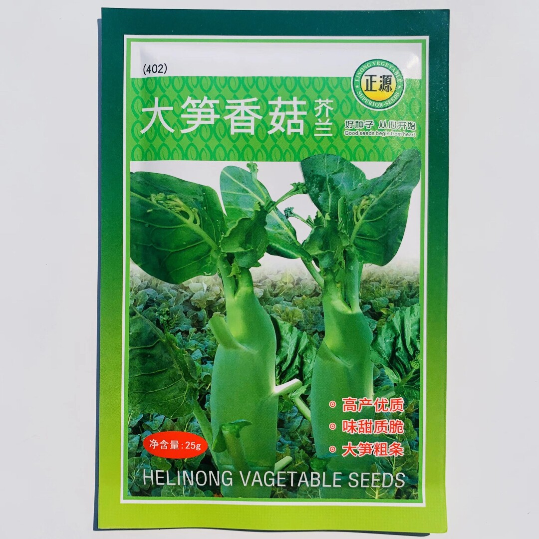 大笋香菇芥兰种子味甜质脆四季鸡腿芥兰芥蓝菜种籽农家春夏秋季播
