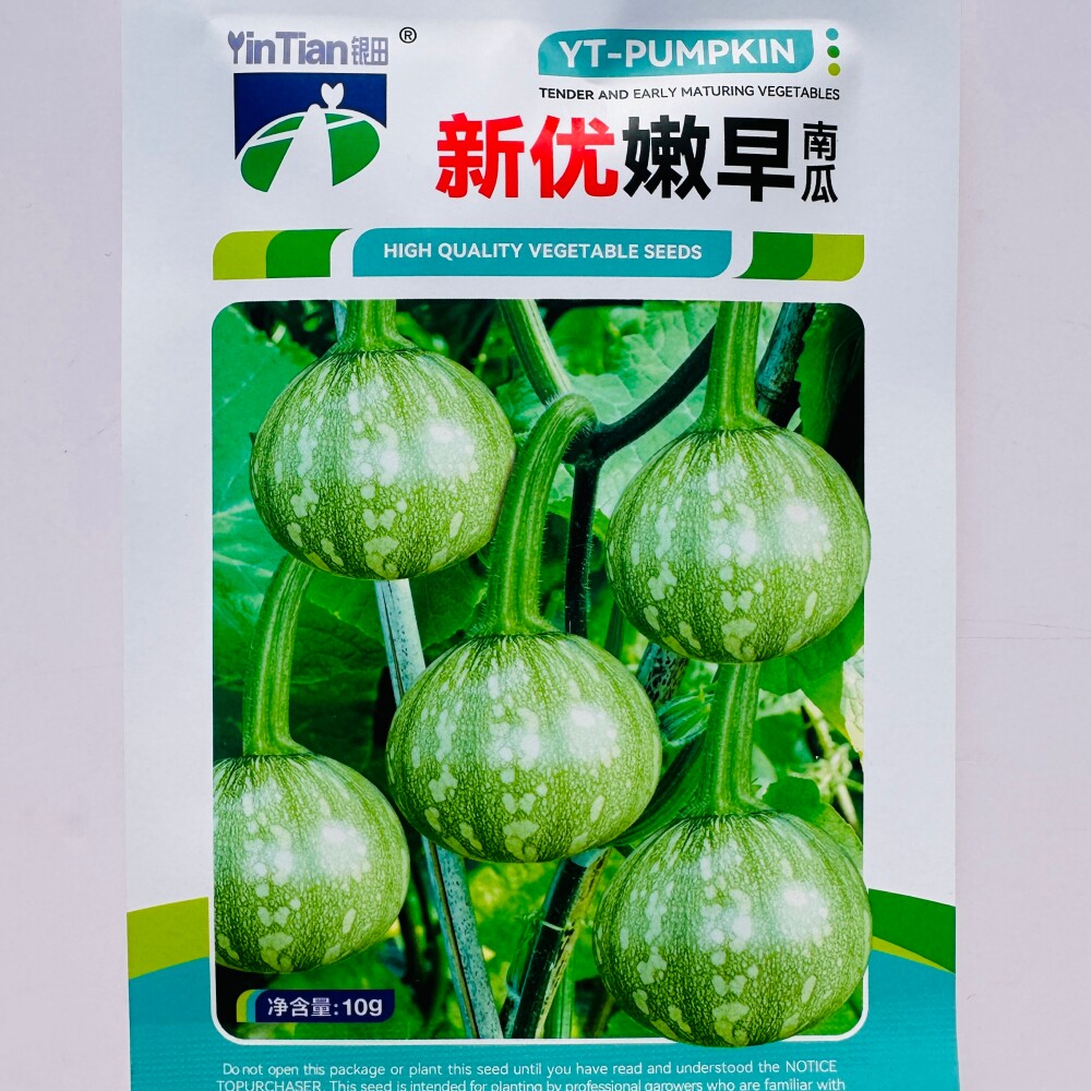 银田新优嫩早南瓜种子高产早熟口感甜脆圆南瓜种籽农家春秋季播种