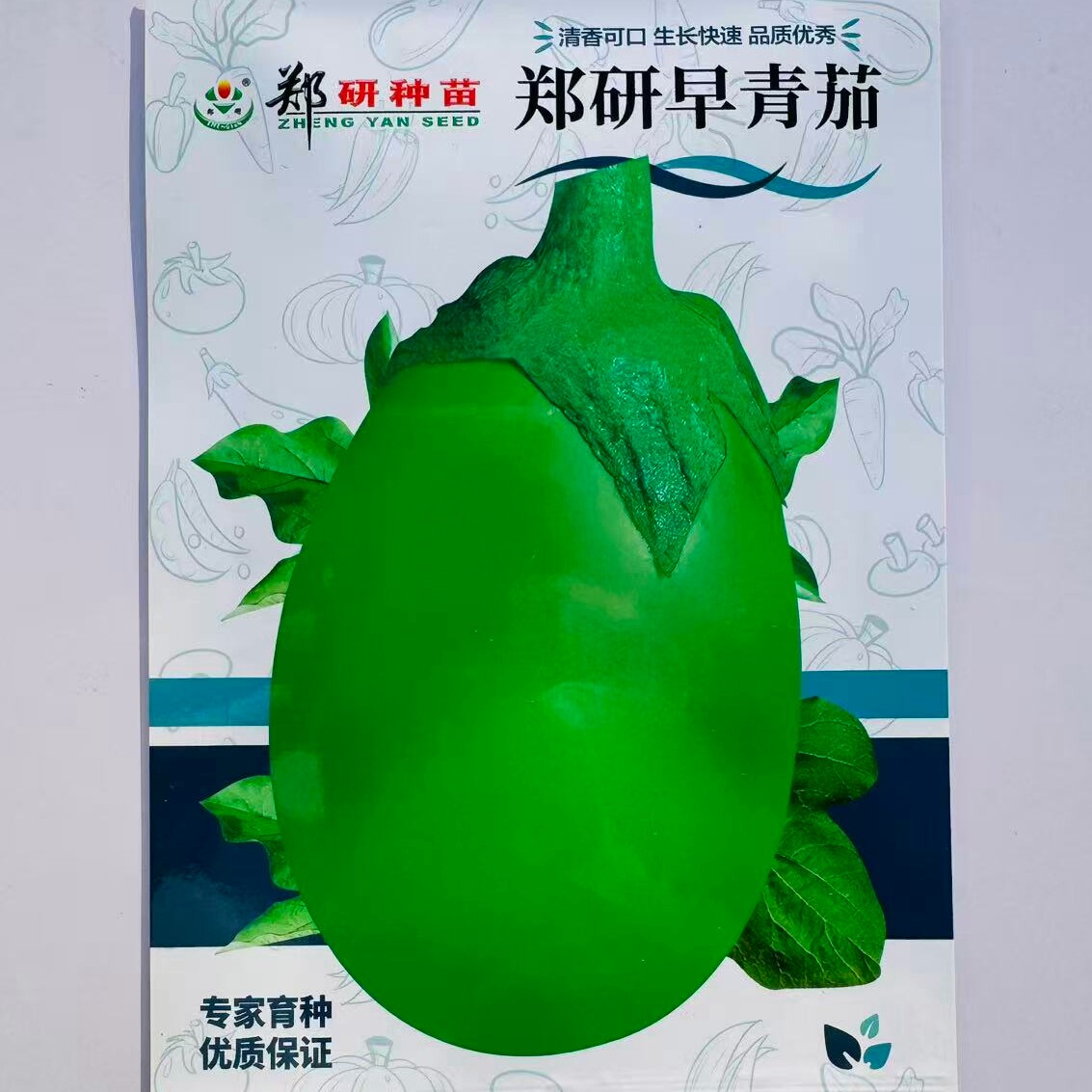 郑研早青茄种子早熟肉质细嫩灯泡茄子种籽清香可口春季播蔬菜种孑