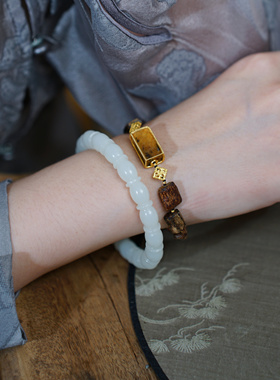 白玉藕节镯58圈口|老祖宗的审美 白白糯糯满载古典