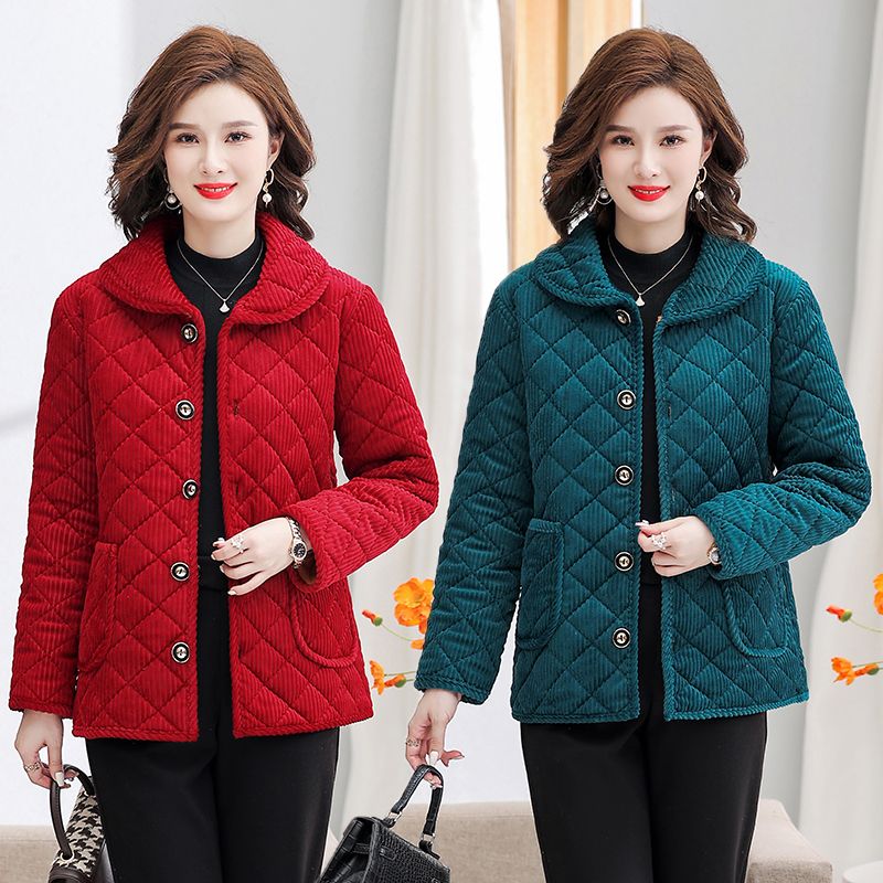 四川省服奶奶新款上衣短款小棉袄棉衣女冬中老年加绒加厚防寒棉服