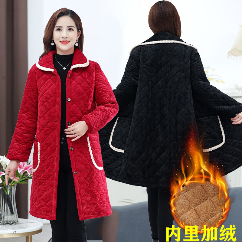 四川省服保暖冬季韩版外套棉衣加绒加厚时尚大码工作服女装棉厚袄