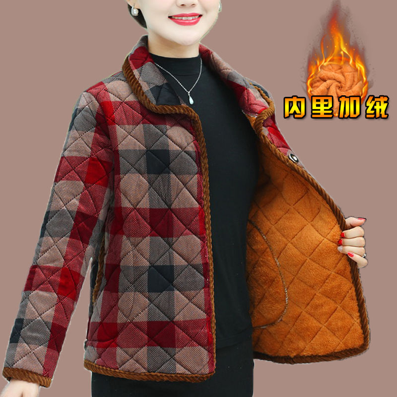 四川省服中老年女装棉衣保暖加绒小棉袄冬装花棉袄老年棉服上衣