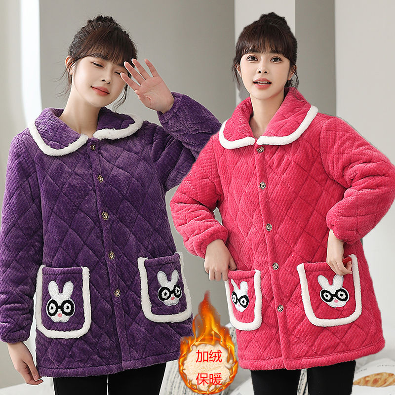 四川省服加绒加厚棉服外套中长款新中式冬季妈妈棉衣罩衣宽松棉袄