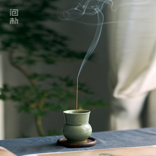问朴 越窑青瓷宋版香炉小渣斗小香插景德镇非遗陶瓷线香插香座