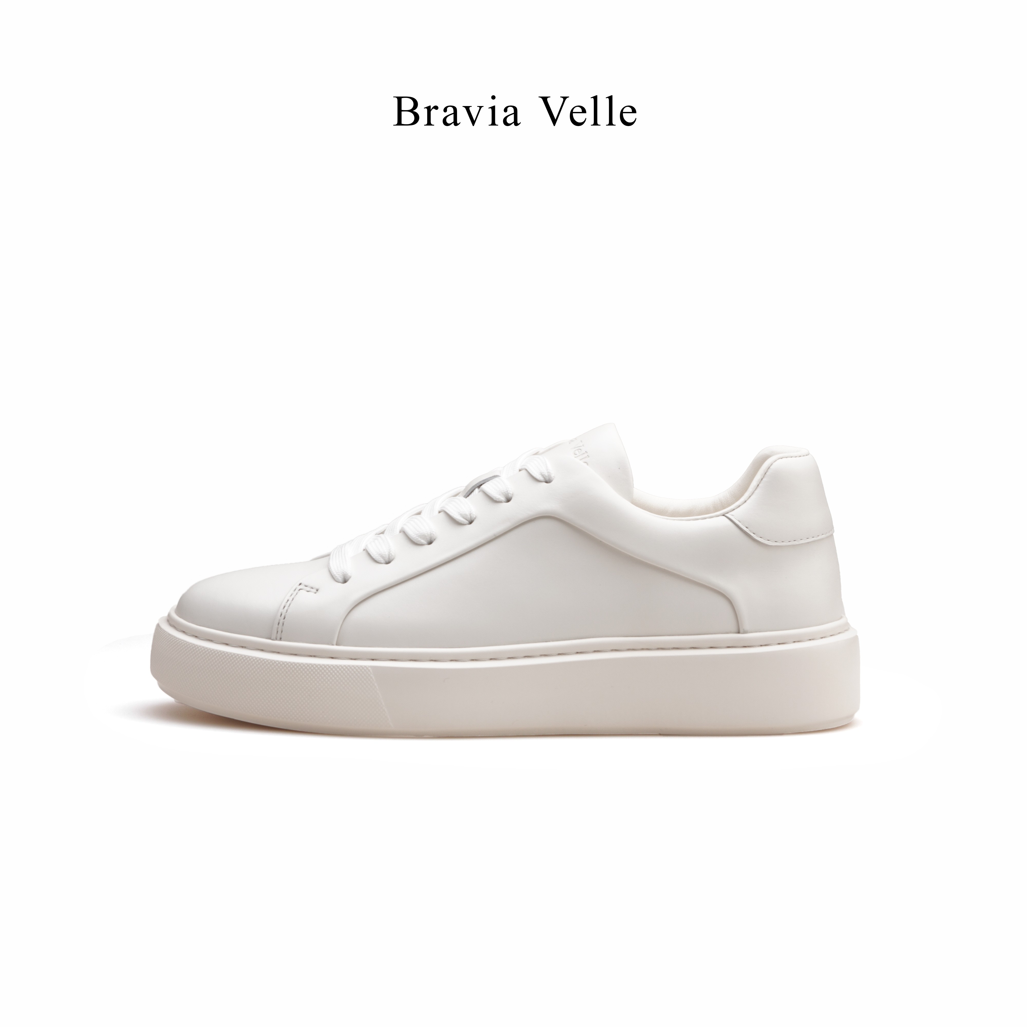 bravia velle九鱼小牛皮男士小白鞋轻便百搭低帮滑板单鞋