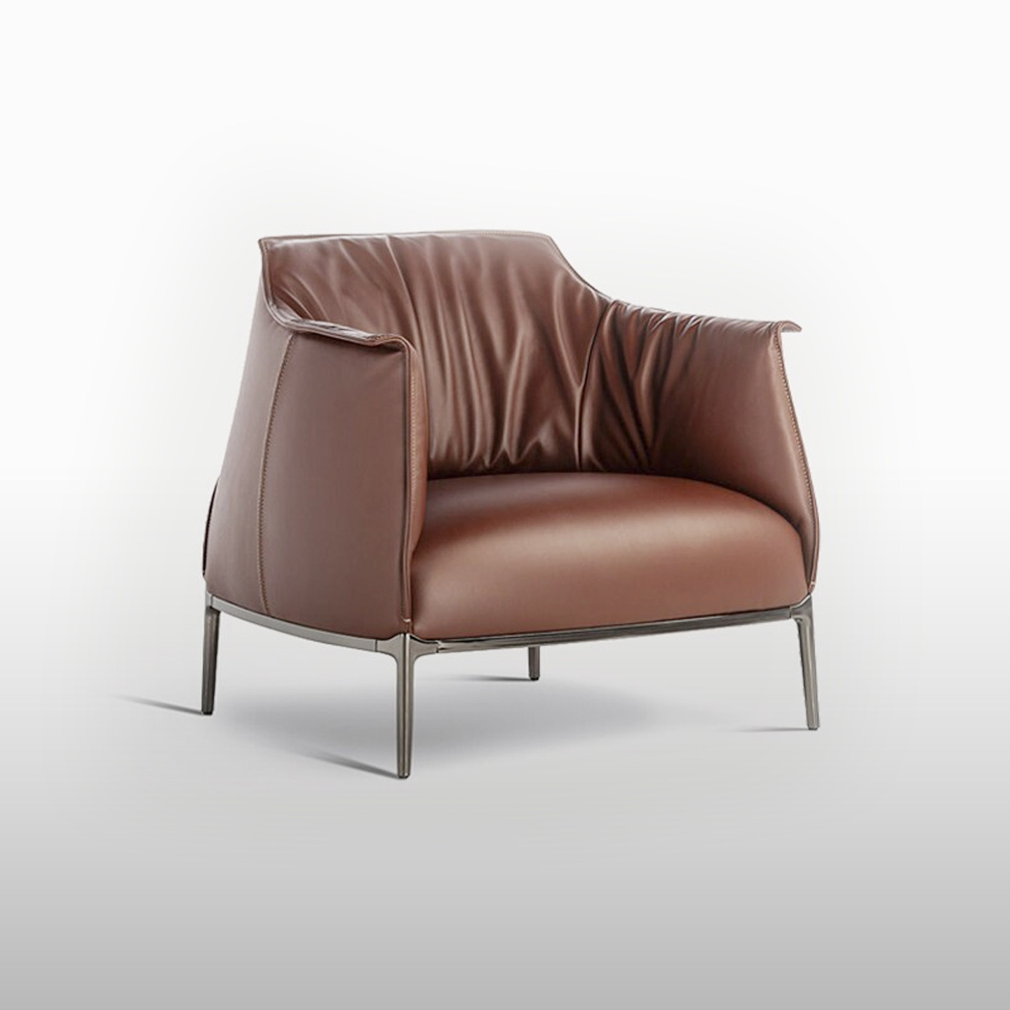 ARCHIBALD阿奇博尔德扶手椅意式经典休闲单人沙发真皮单椅