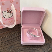 2026新款 999纯银蝴蝶结手镯女百搭开口银镯子送女友闺蜜生日礼物