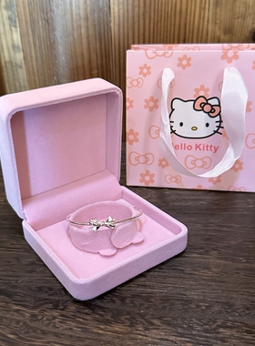 2026新款S999纯银在逃公主蝴蝶结手镯女开口可调节送女友生日礼物