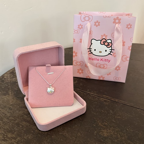 HelloKitty凯蒂猫吊坠纯银项链女生锁骨链甜美可爱生日礼物送女友