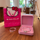 生日礼物HelloKitty手镯女甜美可爱实心推拉宝宝足银手环姐妹款