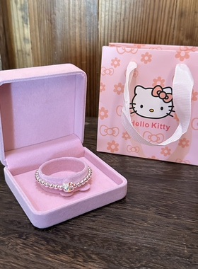 S999纯银圆珠手链女生简约Kitty吊坠银手串儿童宝宝闺蜜生日礼物