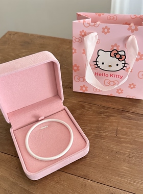 足银999素圈手镯古法磨砂高级感闭口银手环纯银镯子生日礼物送礼