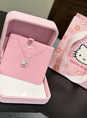 生日礼物hellokitty猫咪纯银项链女小众轻奢日韩学生锁骨链送女友