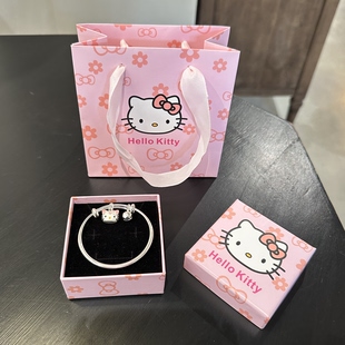 凯蒂猫S925纯银项链S999足银手镯女甜美可爱送闺蜜儿童生日礼物