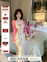 Lei Yingjun [Flower Goddess Flora] Gentle Set for Women's Summer slimming, floral halter dress, versatile and comfortable cardigan thumbnail 6