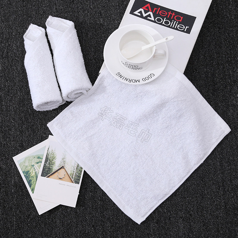高档纯棉面巾白色洗脸毛巾男女通用柔软吸水家居日用宾馆幼儿园