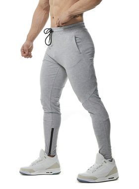 欧美秋季健身运动长裤男装GYM户外休闲棉涤透气修身欧美外贸新款