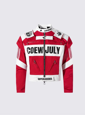 K1E秋季新品百搭美式复古高级感机车服简约立领夹克外套男女同