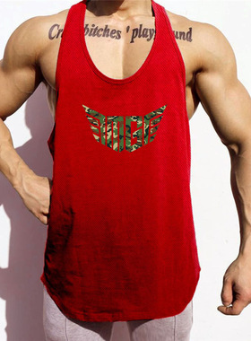 跨栏背心高街男士纯棉夏季薄款速干跑步运动健身坎肩潮牌无袖T恤