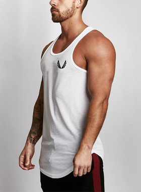 男士夏季网格透气速干悠闲健身房坎肩背心 户外运动篮球训练T恤