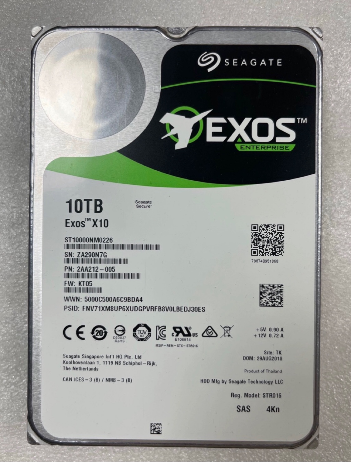 希捷 10T服务器氦气硬盘